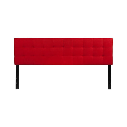 Bedford Tufted Upholstered King Size Headboard in Red Fabric