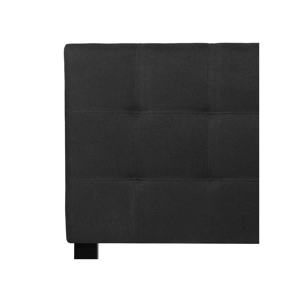 Bedford Tufted Upholstered Queen Size Headboard in Black Fabric