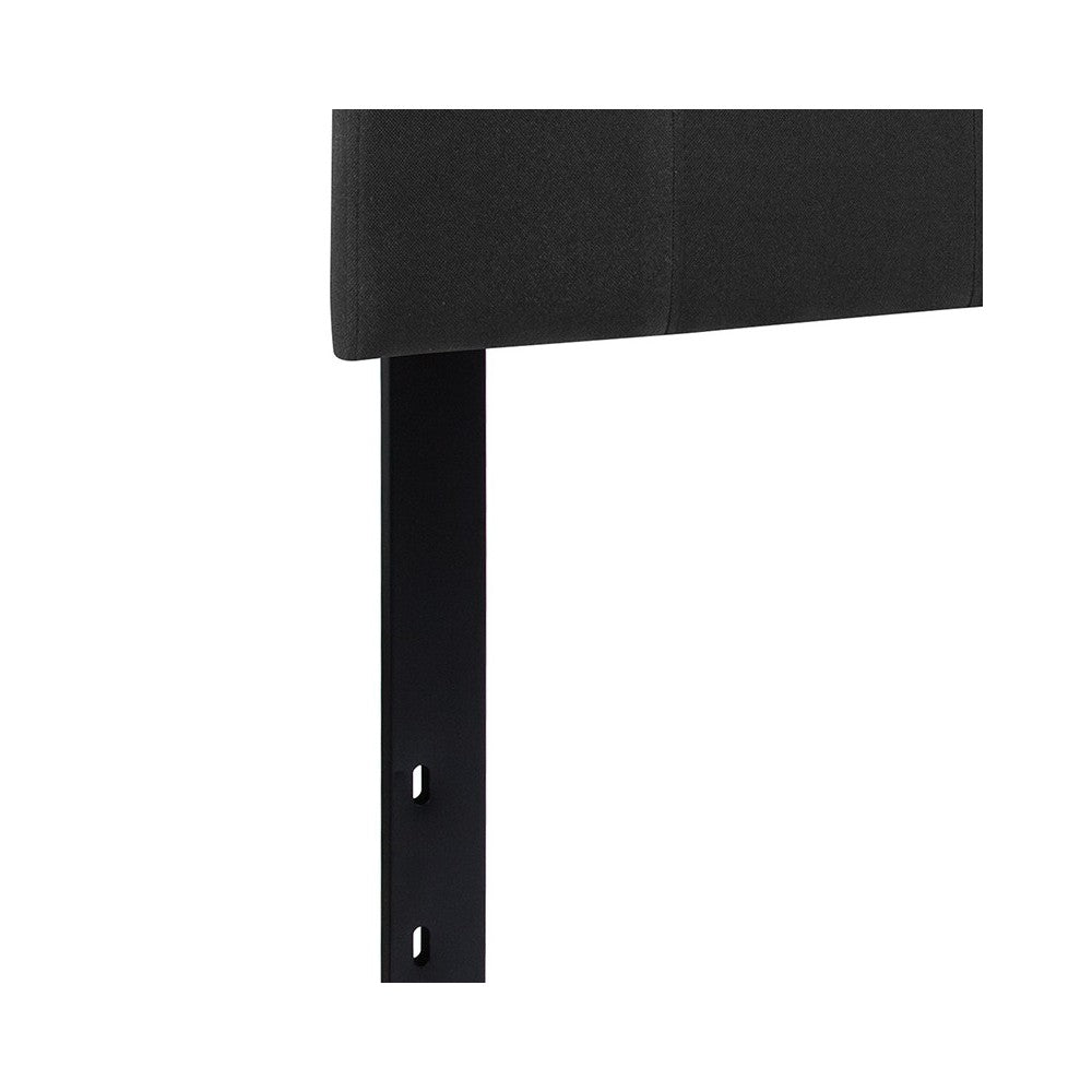 Bedford Tufted Upholstered Queen Size Headboard in Black Fabric