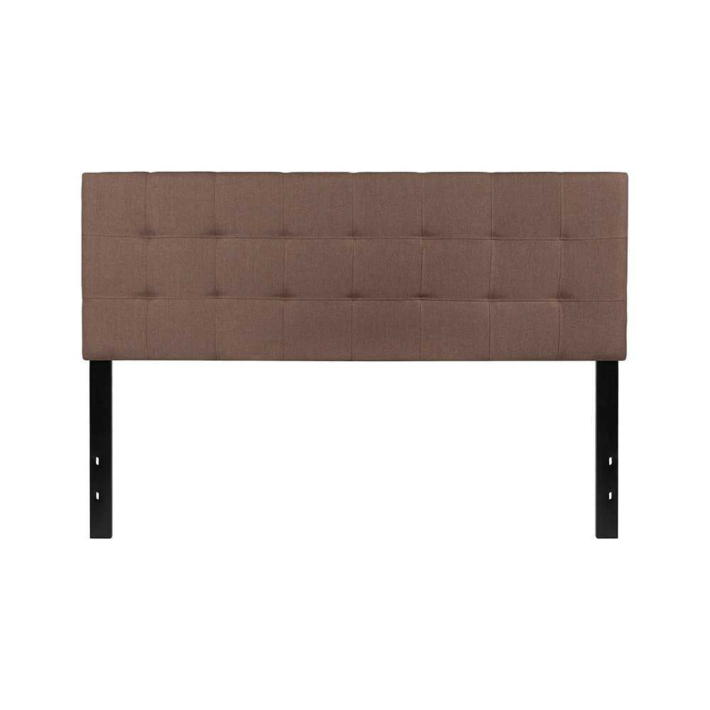 Bedford Tufted Upholstered Queen Size Headboard in Camel Fabric