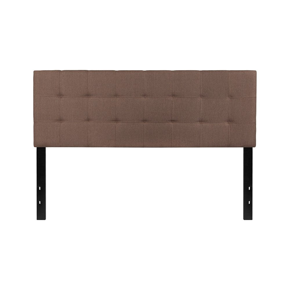 Bedford Tufted Upholstered Queen Size Headboard in Camel Fabric