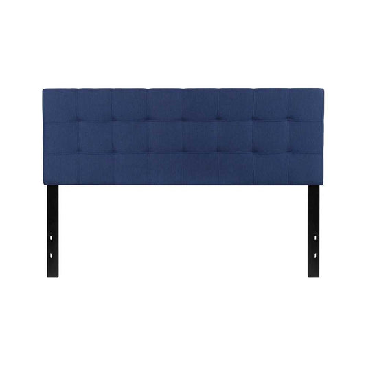 Bedford Tufted Upholstered Queen Size Headboard in Navy Fabric