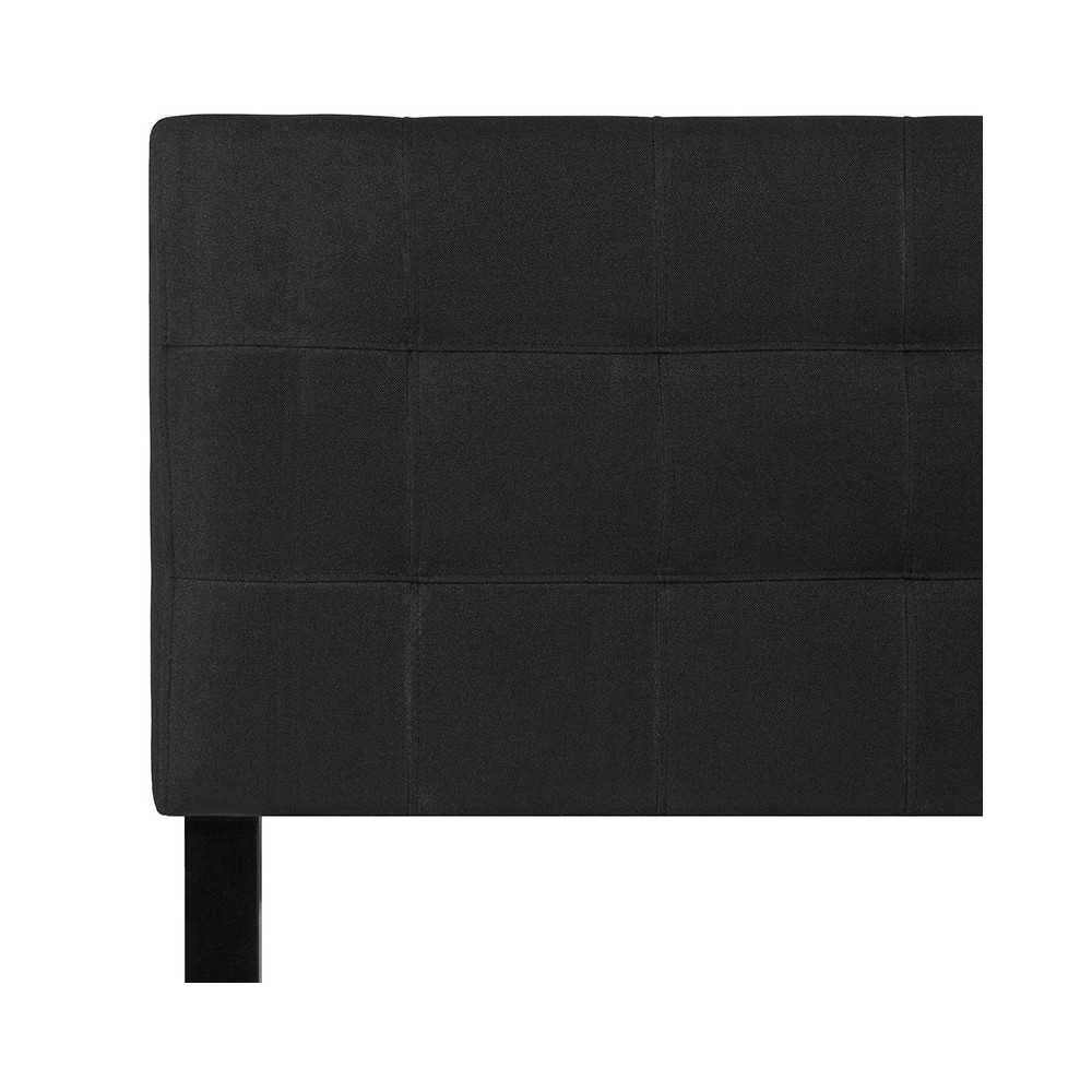 Bedford Tufted Upholstered Twin Size Headboard in Black Fabric