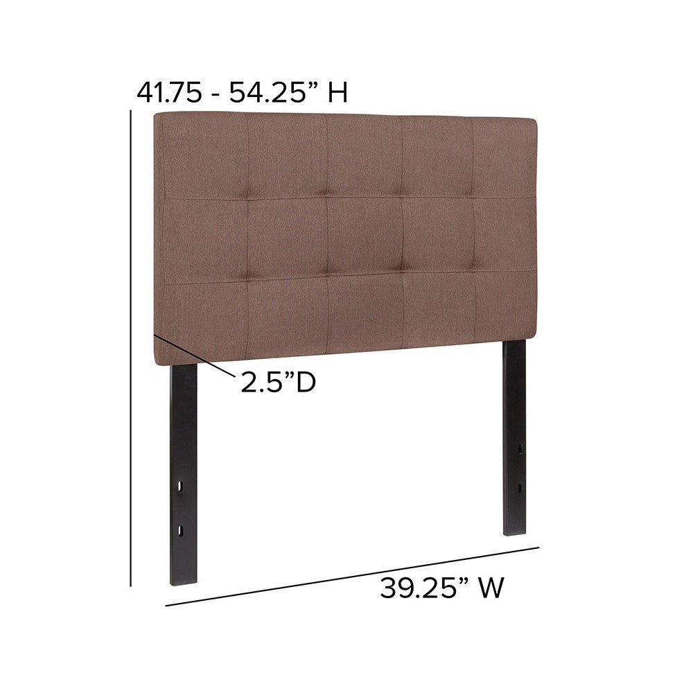 Bedford Tufted Upholstered Twin Size Headboard in Camel Fabric