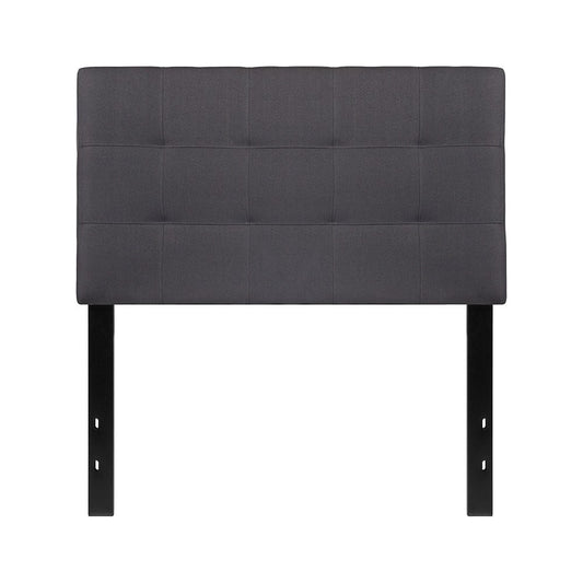 Bedford Tufted Upholstered Twin Size Headboard in Dark Gray Fabric