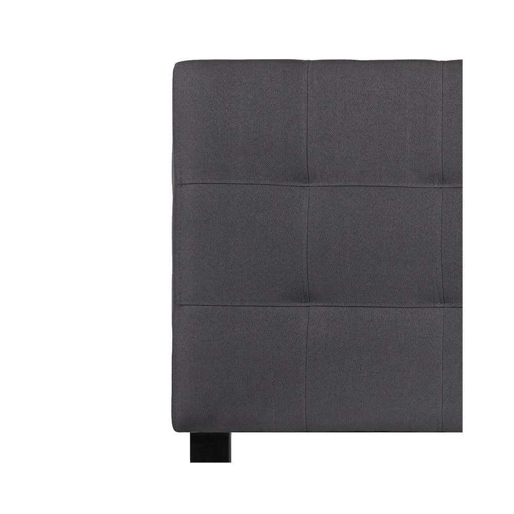 Bedford Tufted Upholstered Twin Size Headboard in Dark Gray Fabric