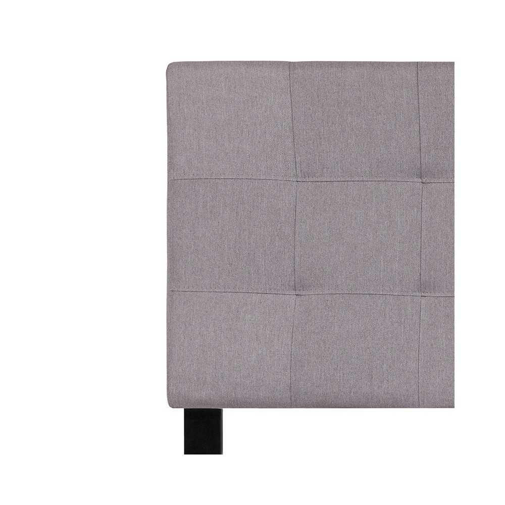 Bedford Tufted Upholstered Twin Size Headboard in Light Gray Fabric