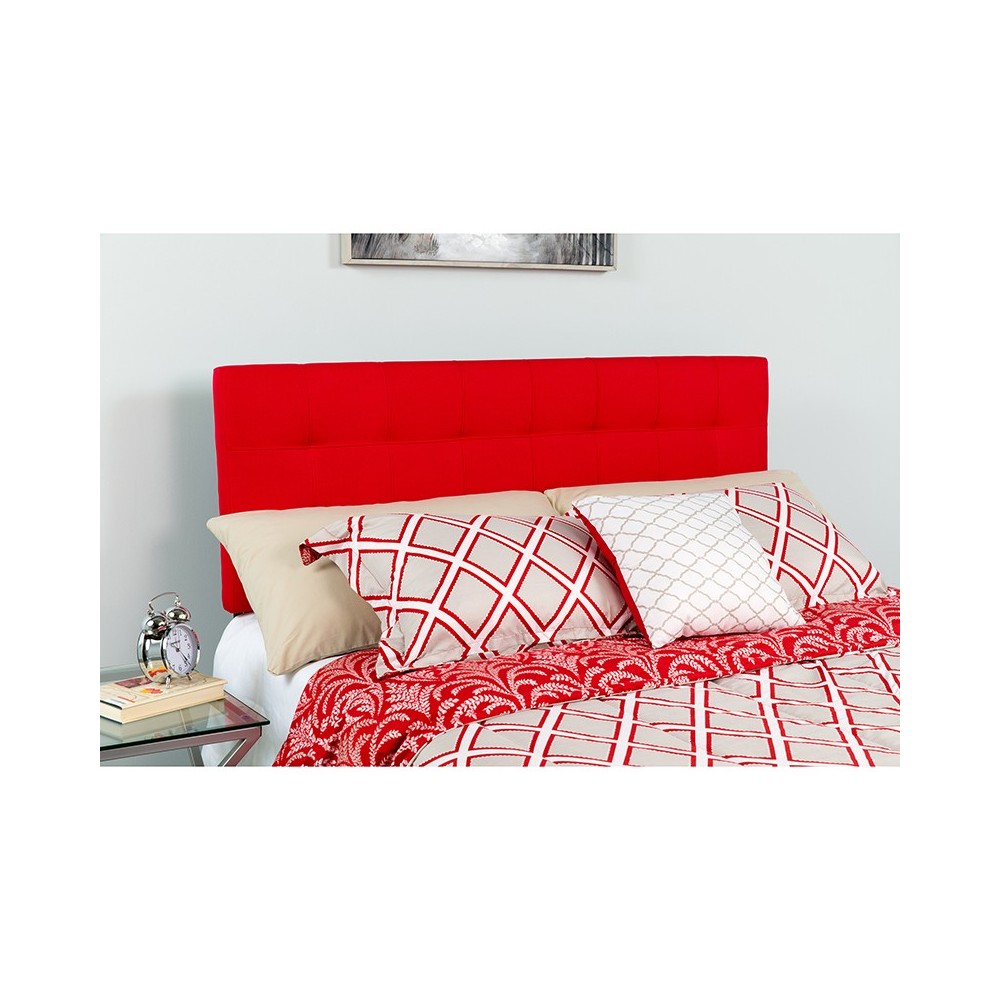 Bedford Tufted Upholstered Twin Size Headboard in Red Fabric