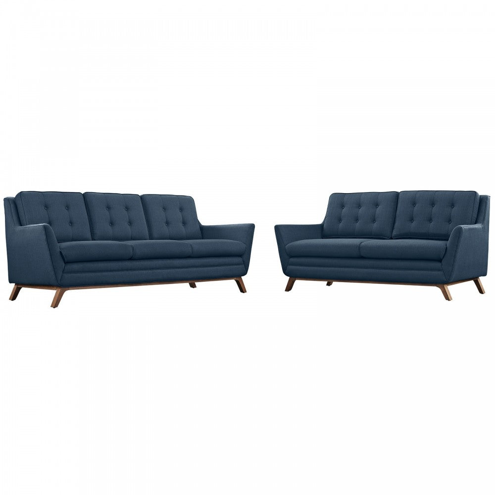 Beguile Living Room Set Upholstered Fabric Set of 2, Azure, EEI-2434-AZU-SET