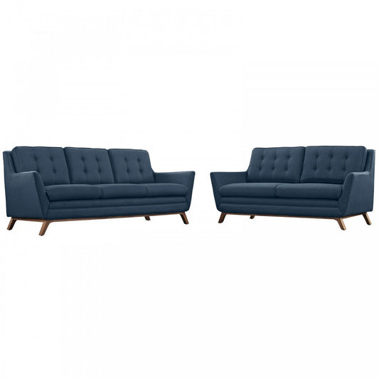 Beguile Living Room Set Upholstered Fabric Set of 2, Azure, EEI-2434-AZU-SET