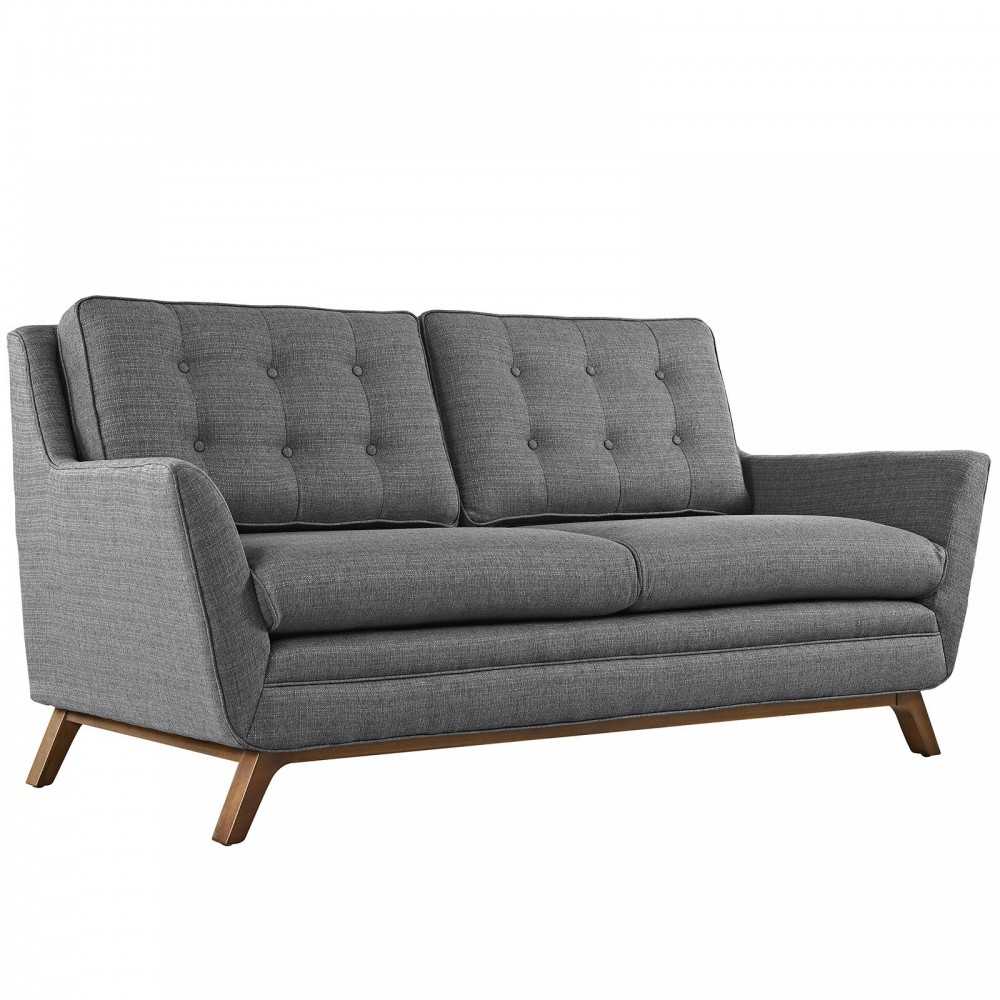 Beguile Living Room Set Upholstered Fabric Set of 2, Gray, EEI-2434-DOR-SET