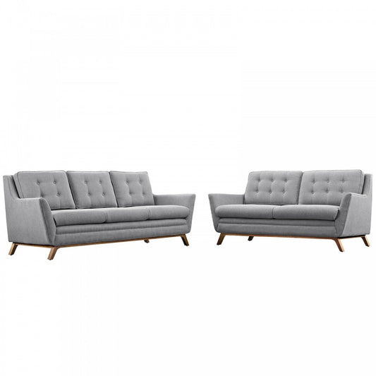 Beguile Living Room Set Upholstered Fabric Set of 2, Expectation Gray