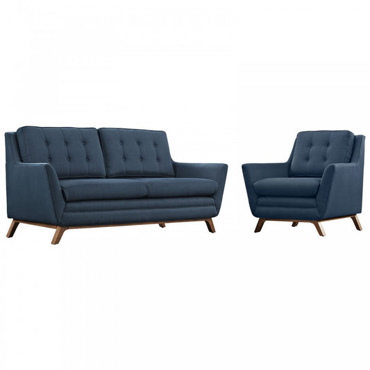 Beguile Living Room Set Upholstered Fabric Set of 2, Azure, EEI-2432-AZU-SET