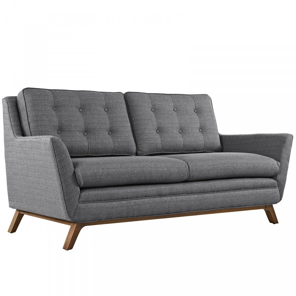 Beguile Living Room Set Upholstered Fabric Set of 3, Gray