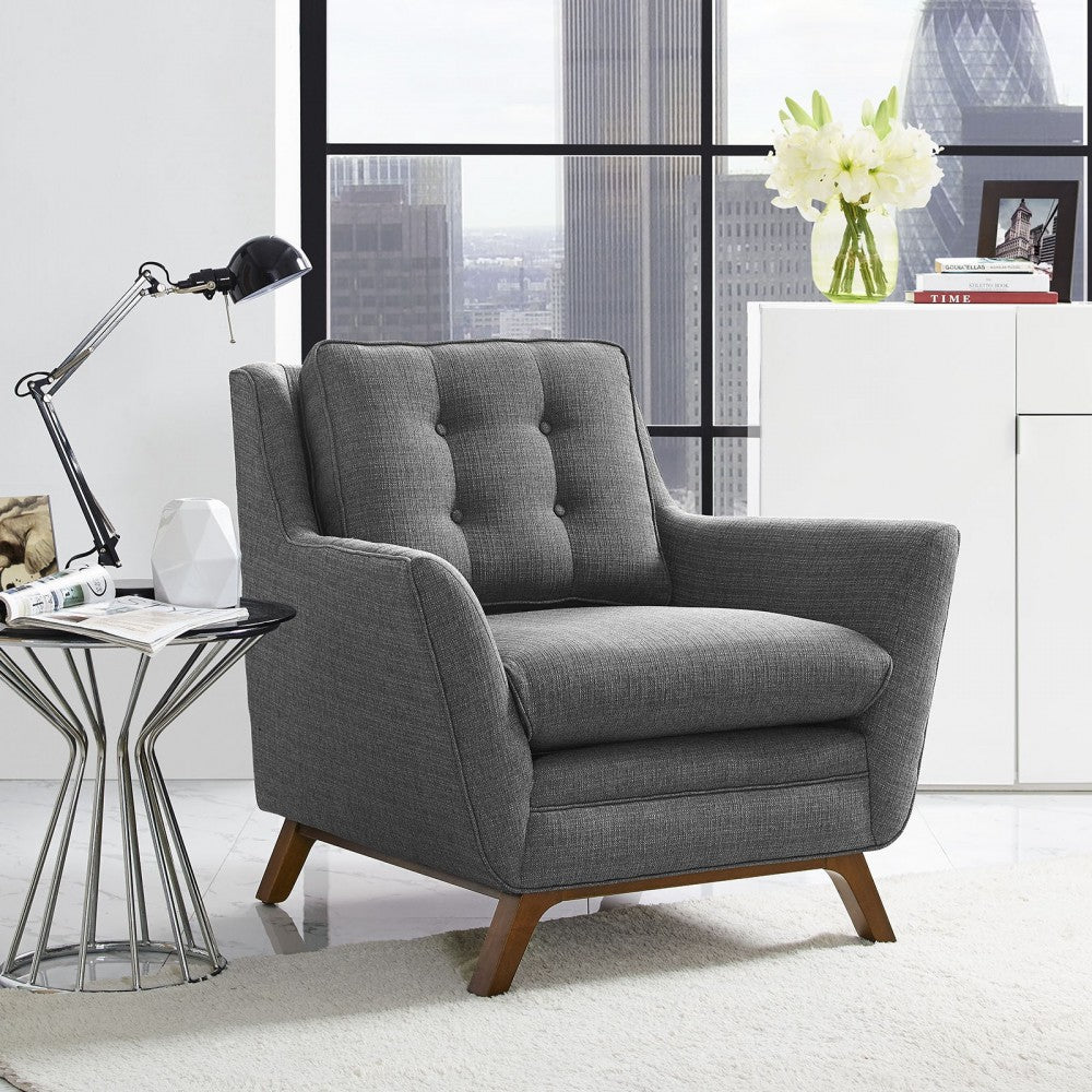 Beguile Upholstered Fabric Armchair, Gray