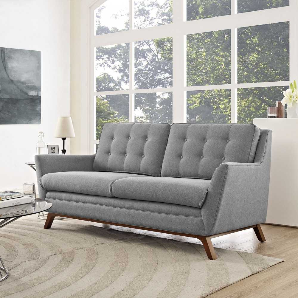 Beguile Upholstered Fabric Loveseat, Expectation Gray