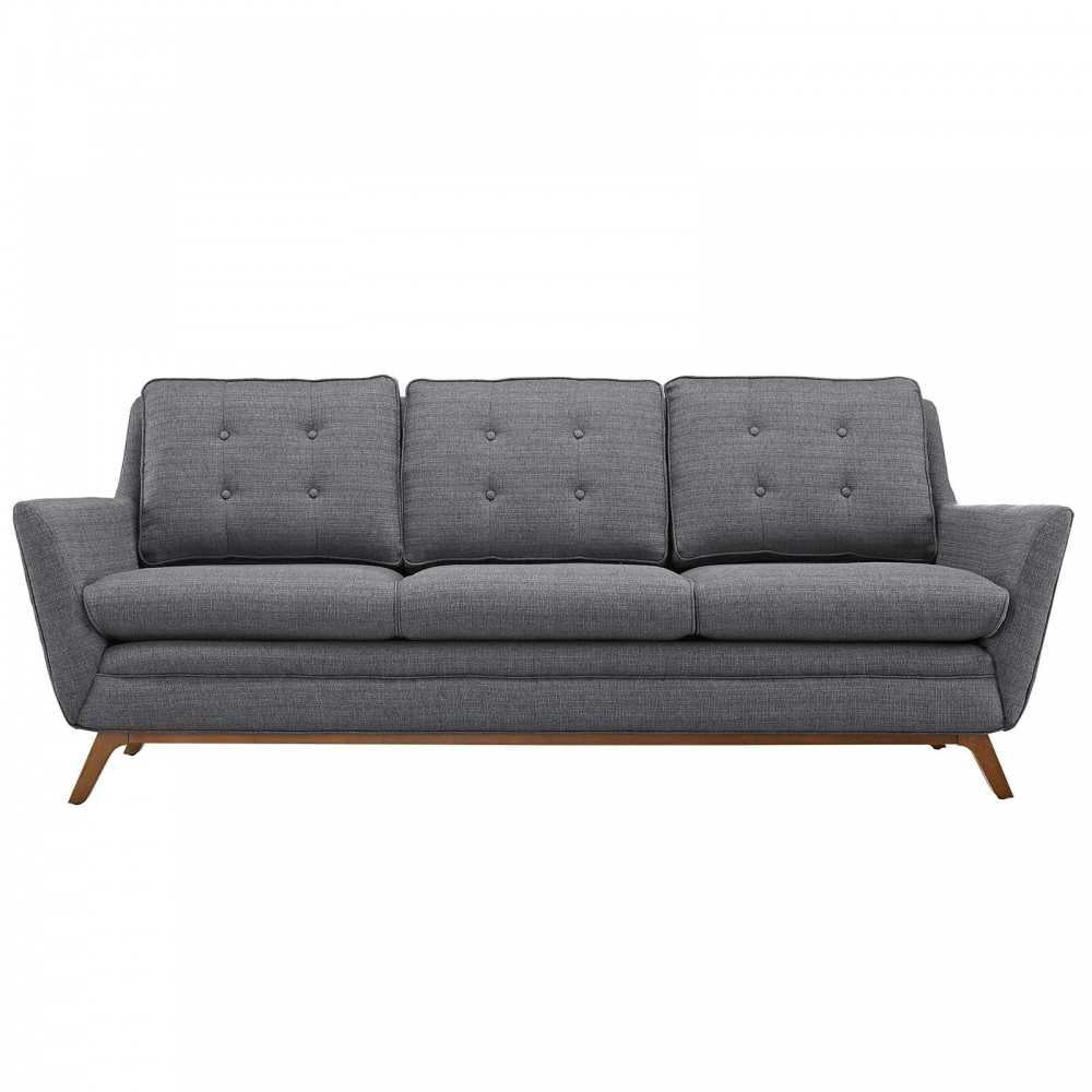 Beguile Upholstered Fabric Sofa, Gray