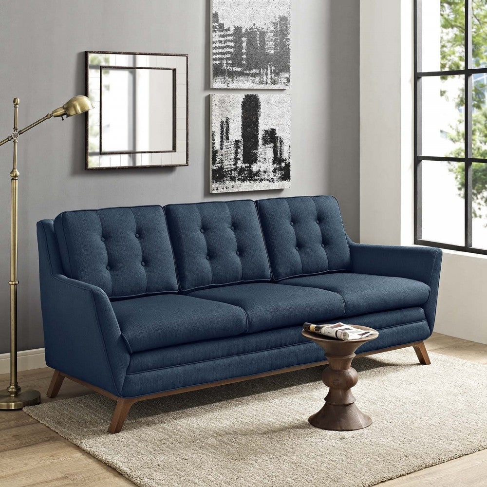 Beguile Upholstered Fabric Sofa, Azure