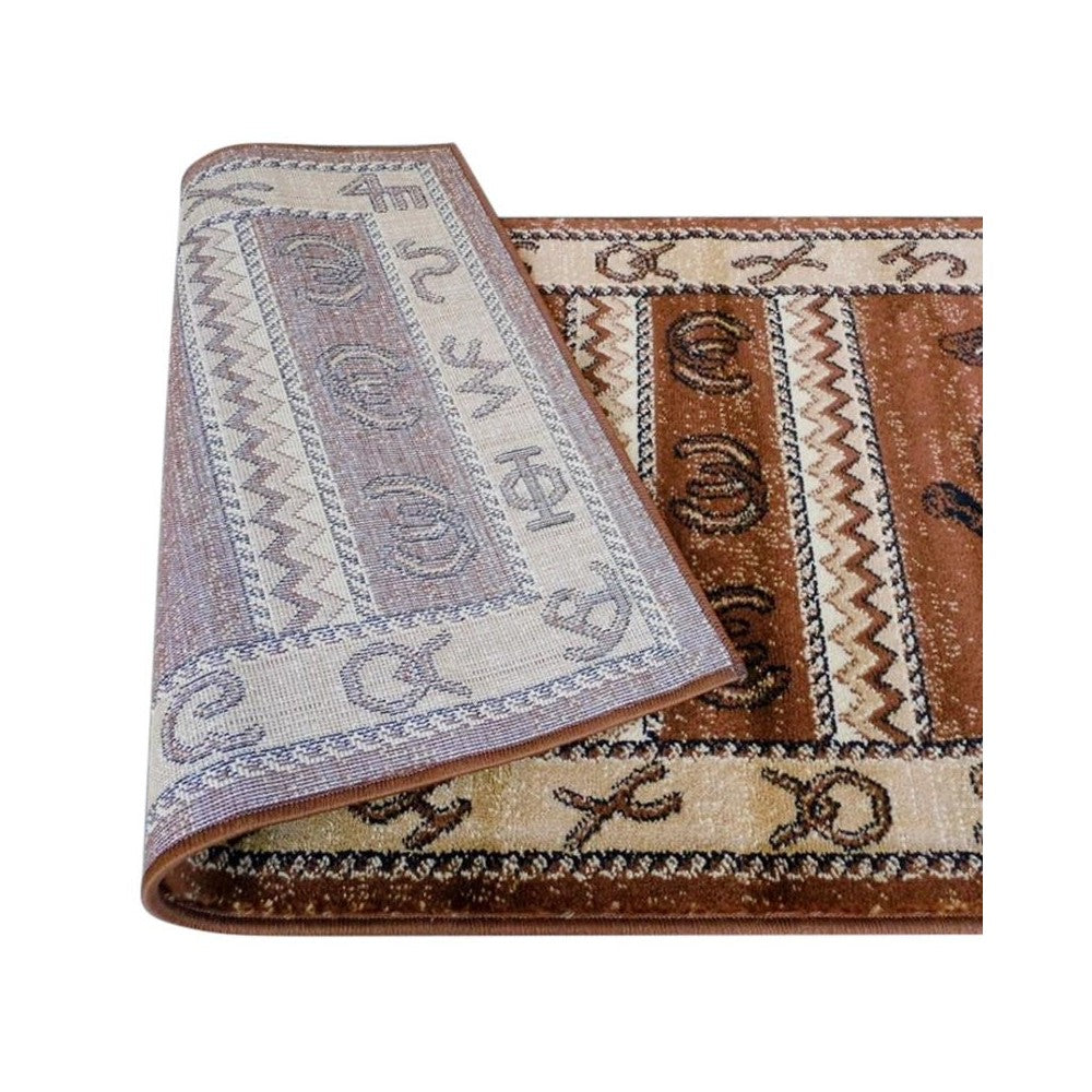 Beige 2' x 7' Cowboy Area Rug