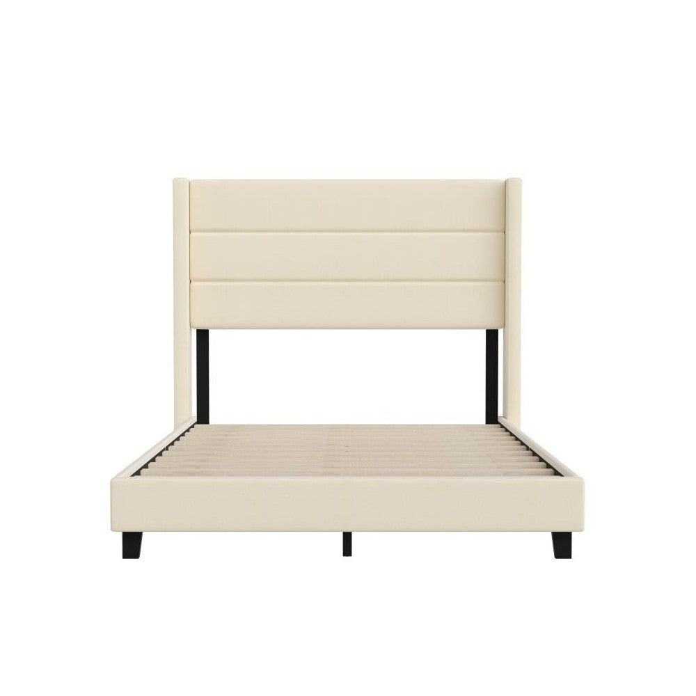 Beige Full Platform Bed