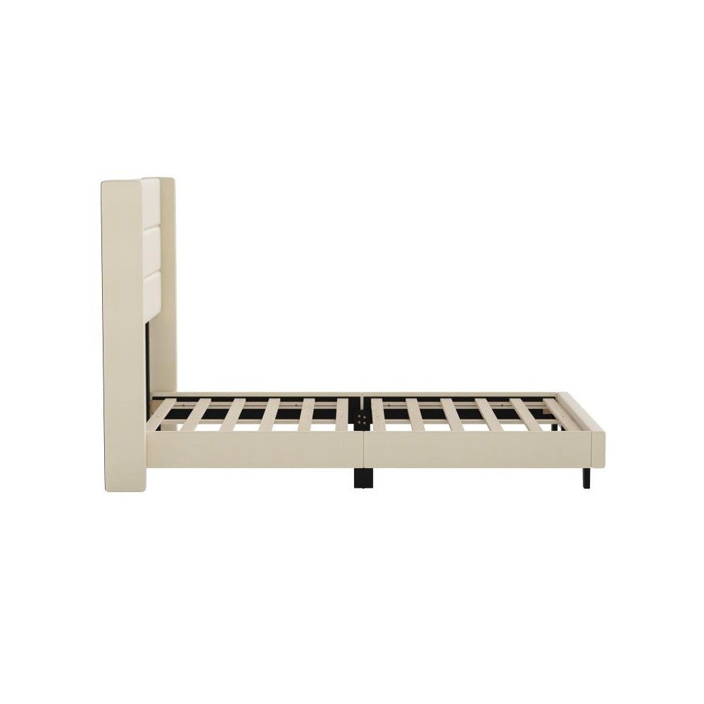 Beige Full Platform Bed