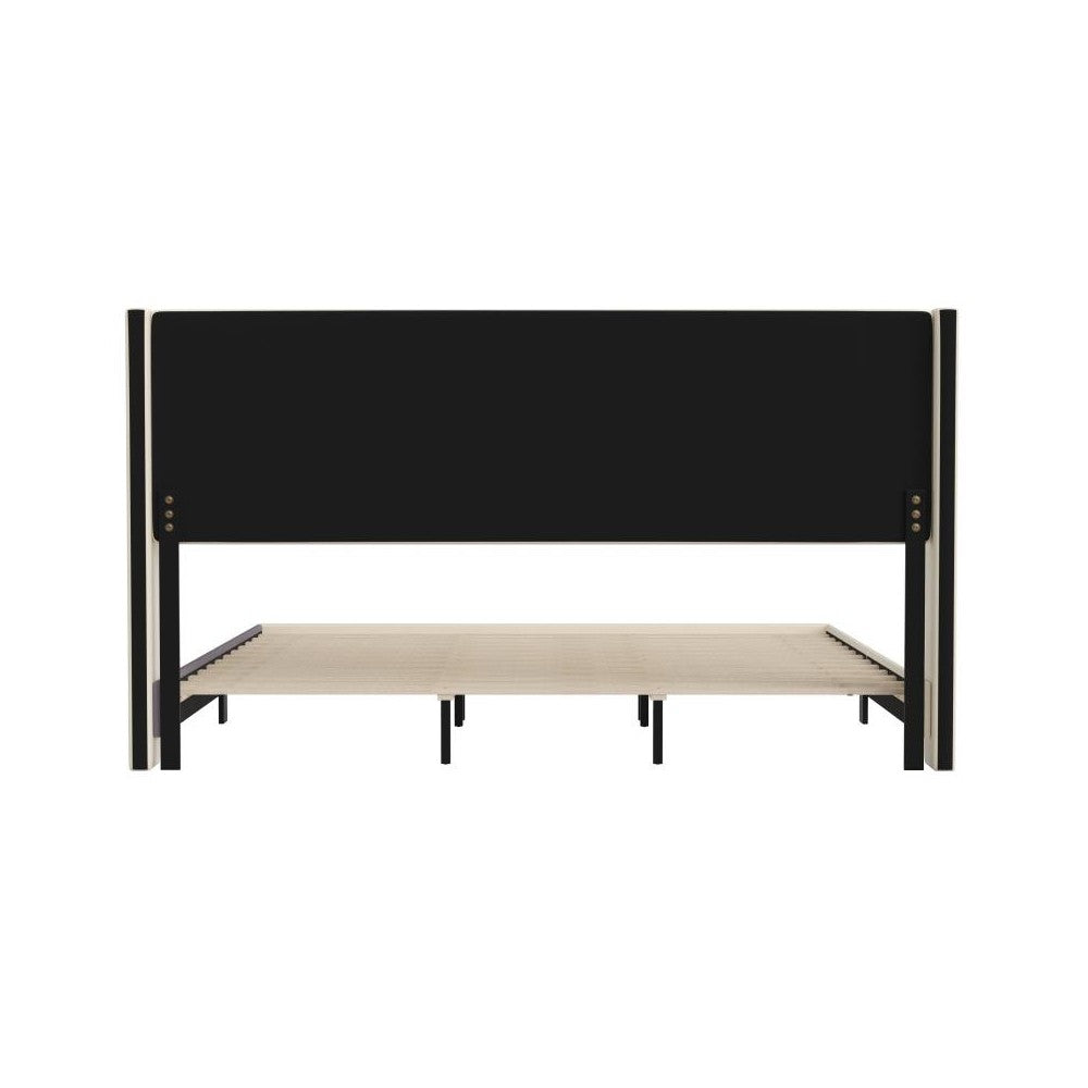 Beige King Platform Bed