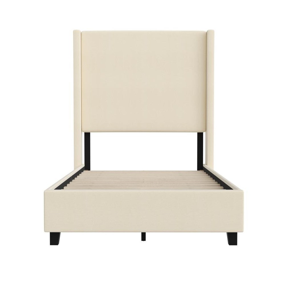 Beige Twin Size Platform Bed