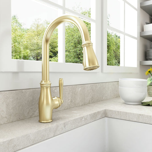 Belsena 2.0 Pull-Down Kitchen Faucet in Brushed Gold