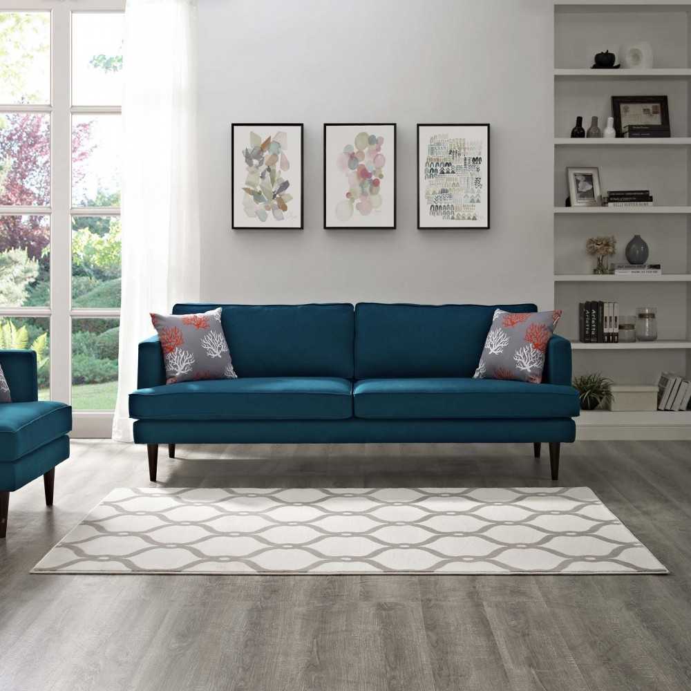 Beltara Chain Link Transitional Trellis 5x8 Area Rug, Beige and Ivory