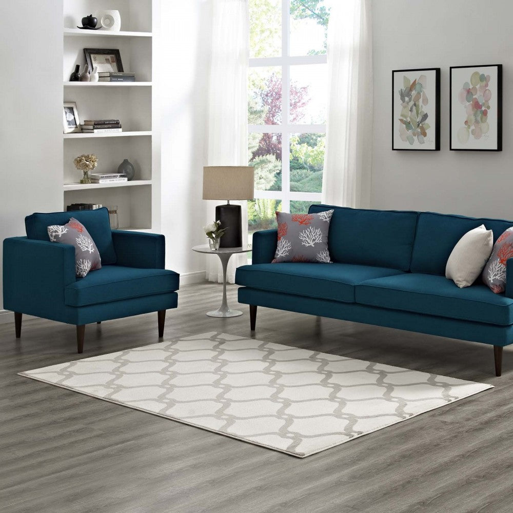 Beltara Chain Link Transitional Trellis 5x8 Area Rug, Beige and Ivory