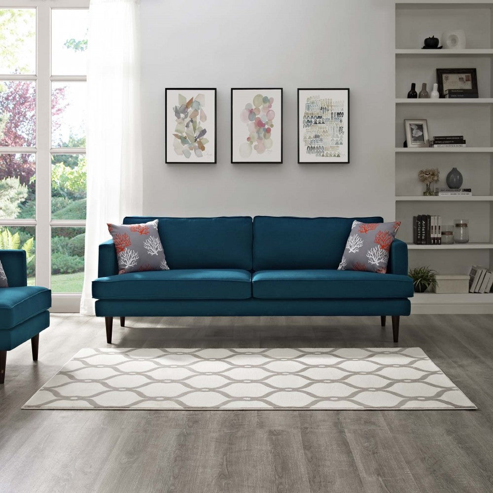 Beltara Chain Link Transitional Trellis 8x10 Area Rug, Beige and Ivory