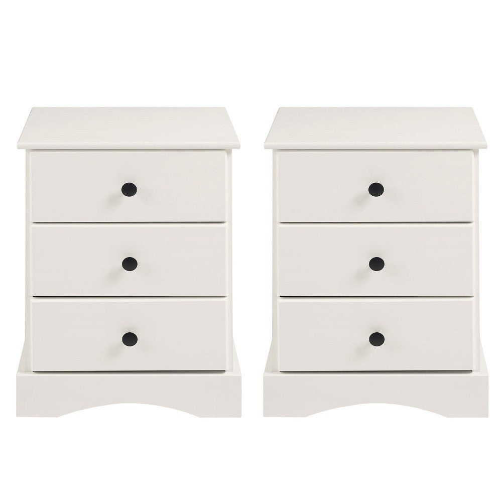 Ben 2 Piece Elementary Nightstand - White