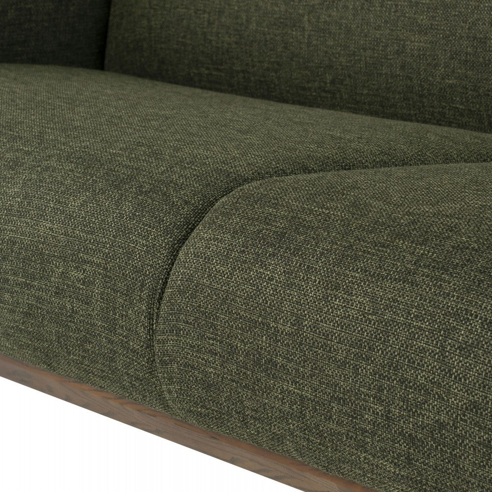 Benson Hunter Green Tweed Fabric Triple Seat Sofa