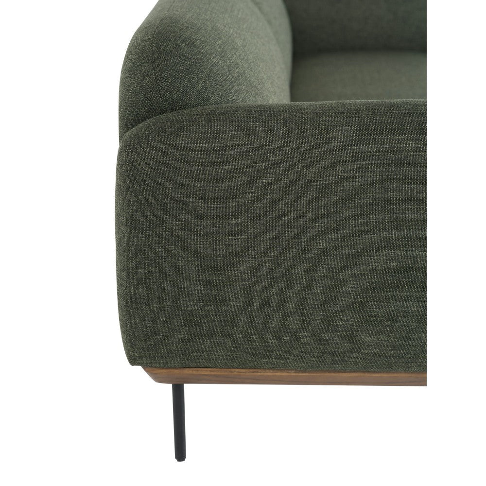 Benson Hunter Green Tweed Fabric Triple Seat Sofa