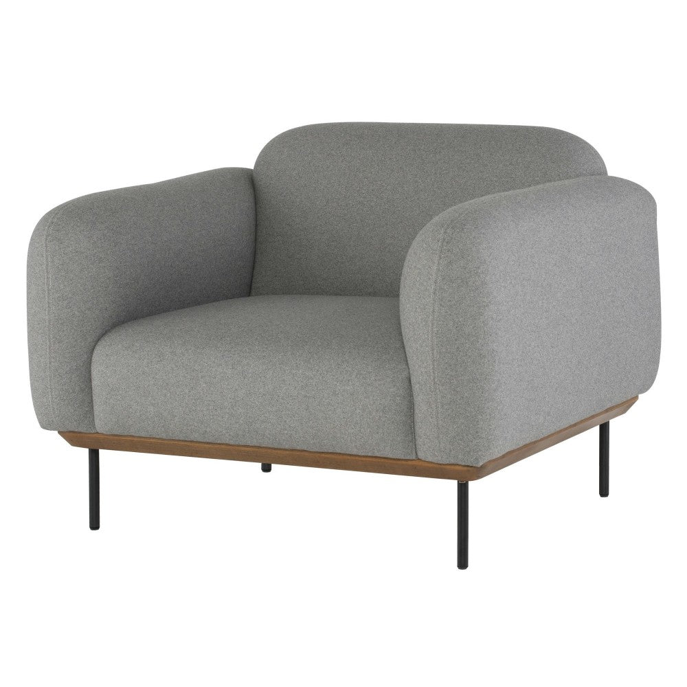 Benson Light Gray Fabric Single Seat Sofa