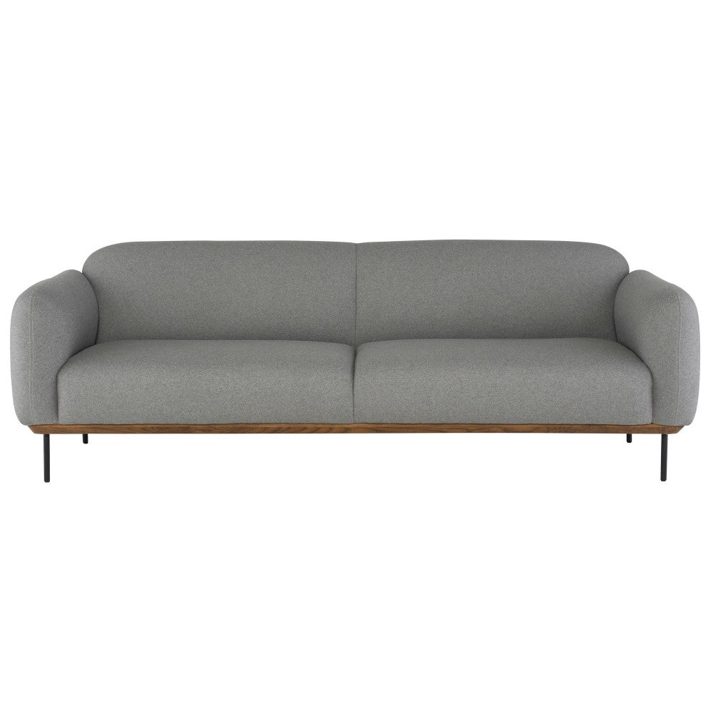 Benson Light Gray Fabric Triple Seat Sofa