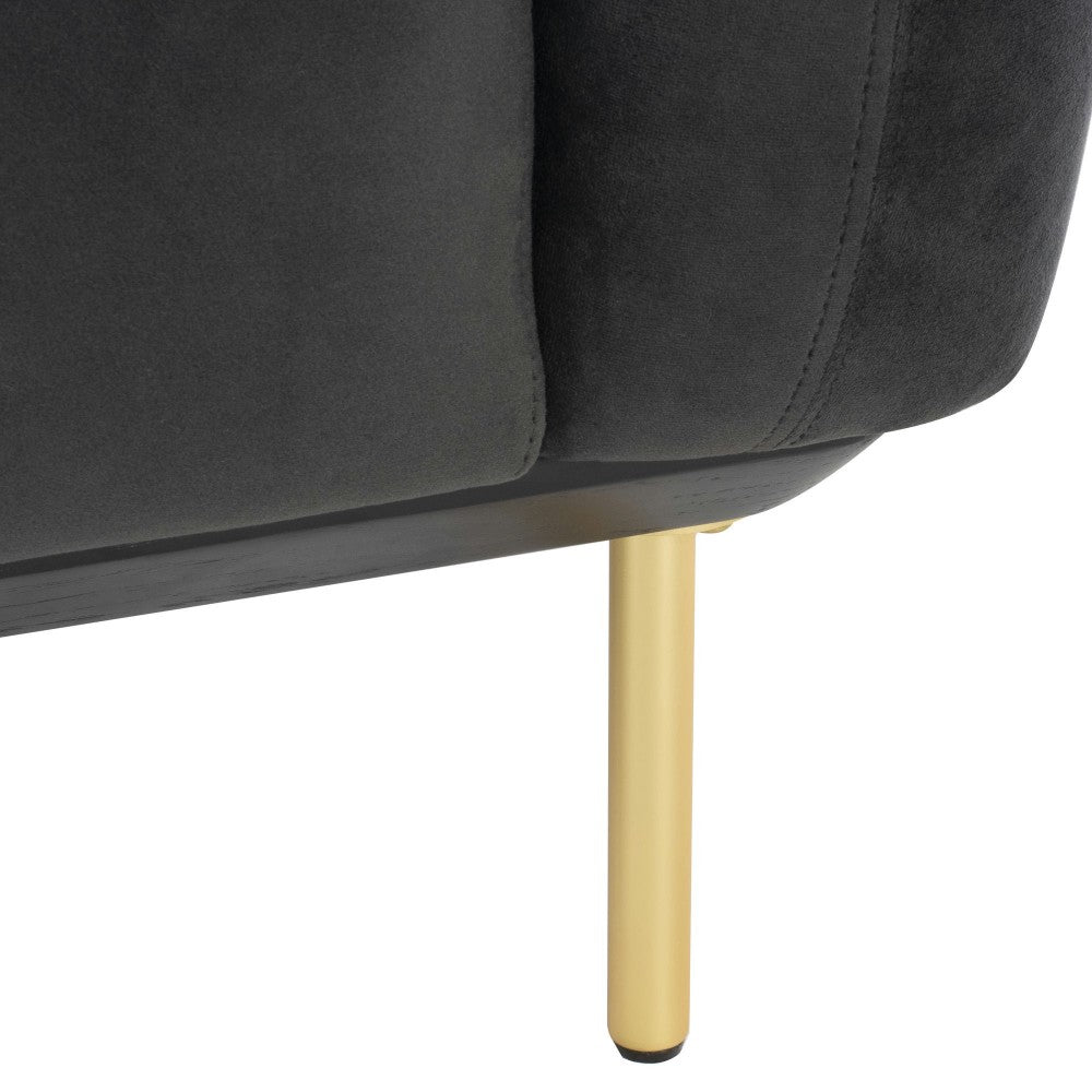 Benson Shadow Gray Fabric Triple Seat Sofa