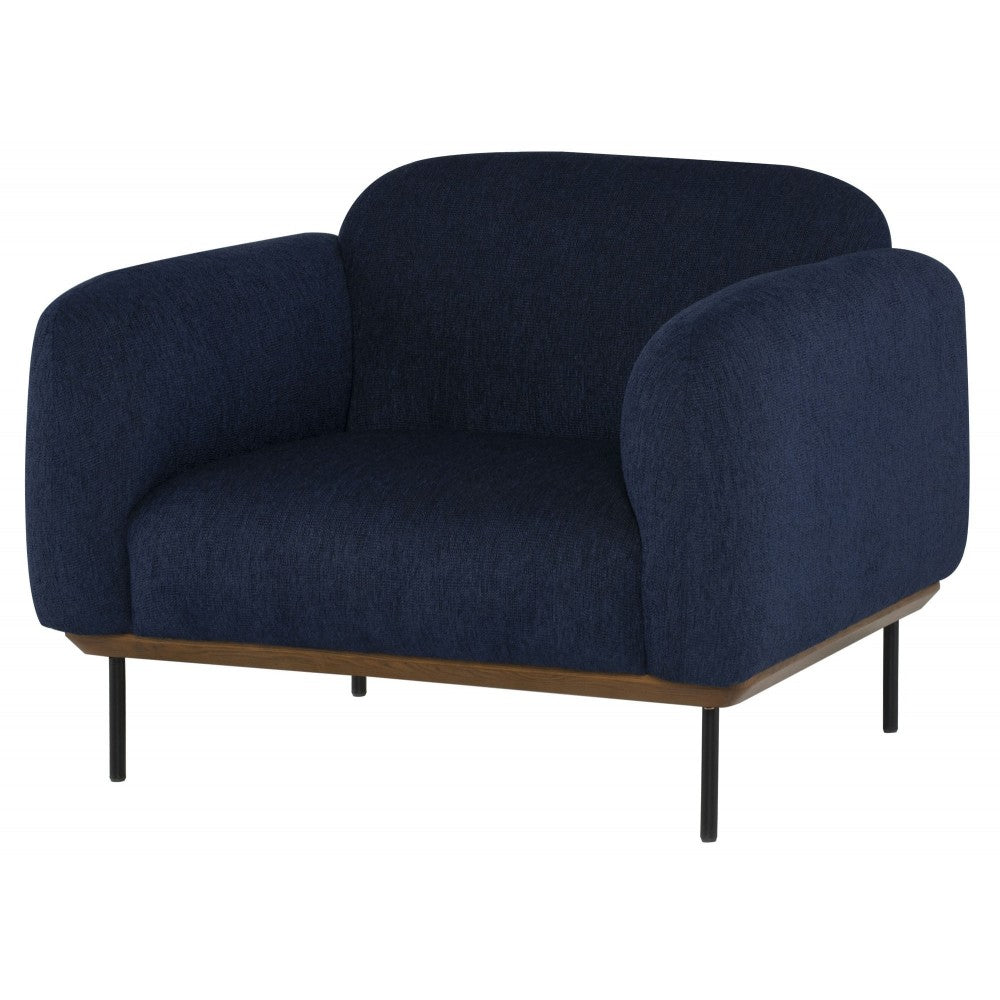 Benson True Blue Fabric Single Seat Sofa