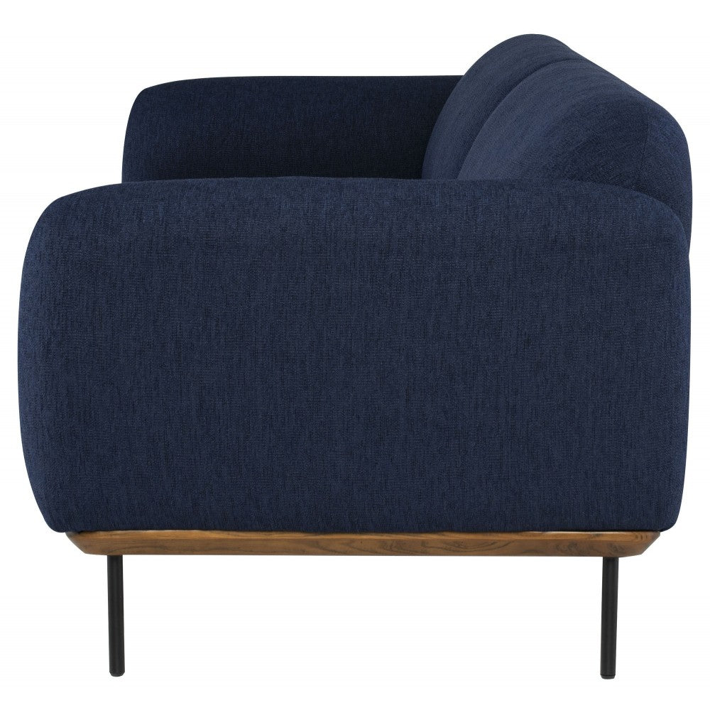 Benson True Blue Fabric Triple Seat Sofa