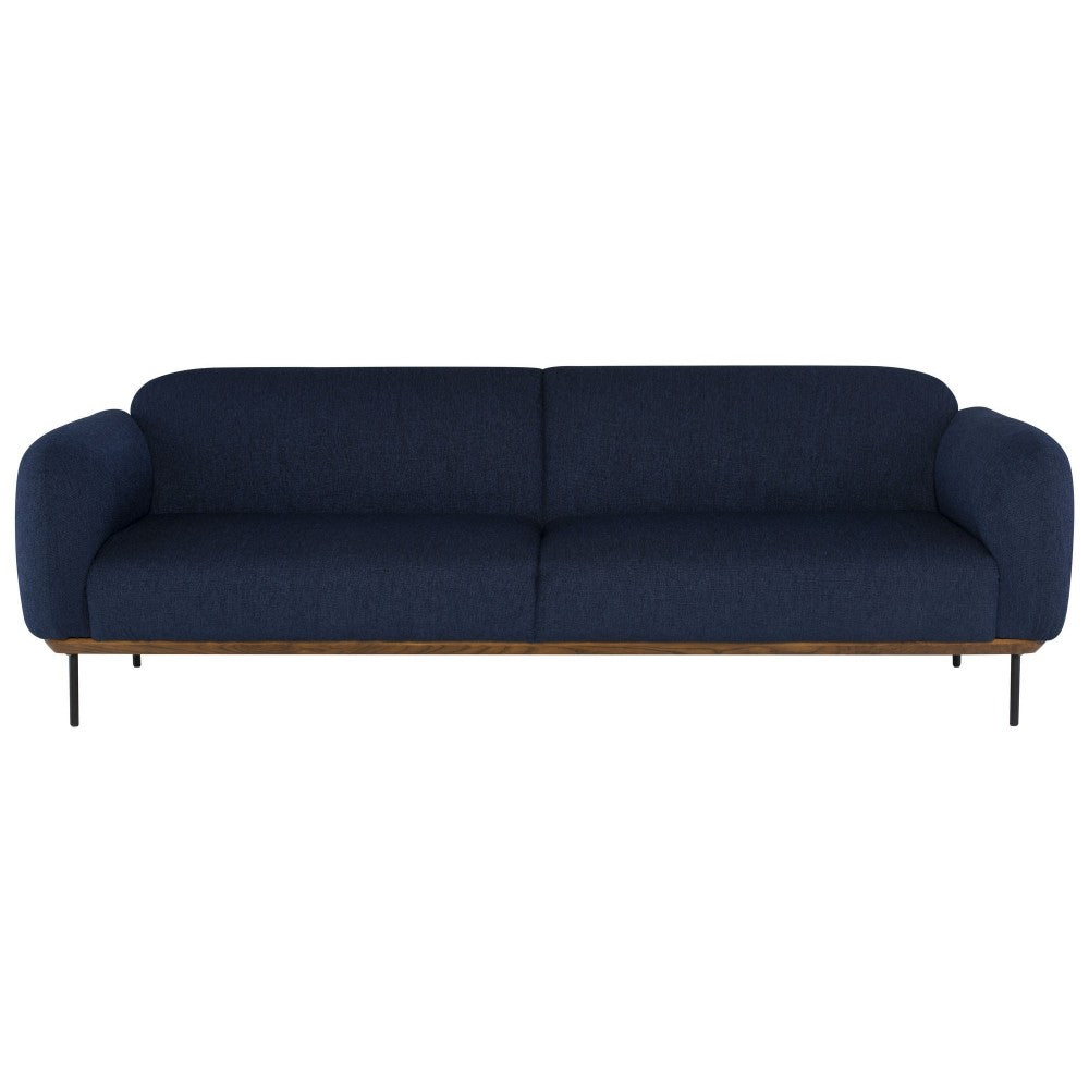 Benson True Blue Fabric Triple Seat Sofa