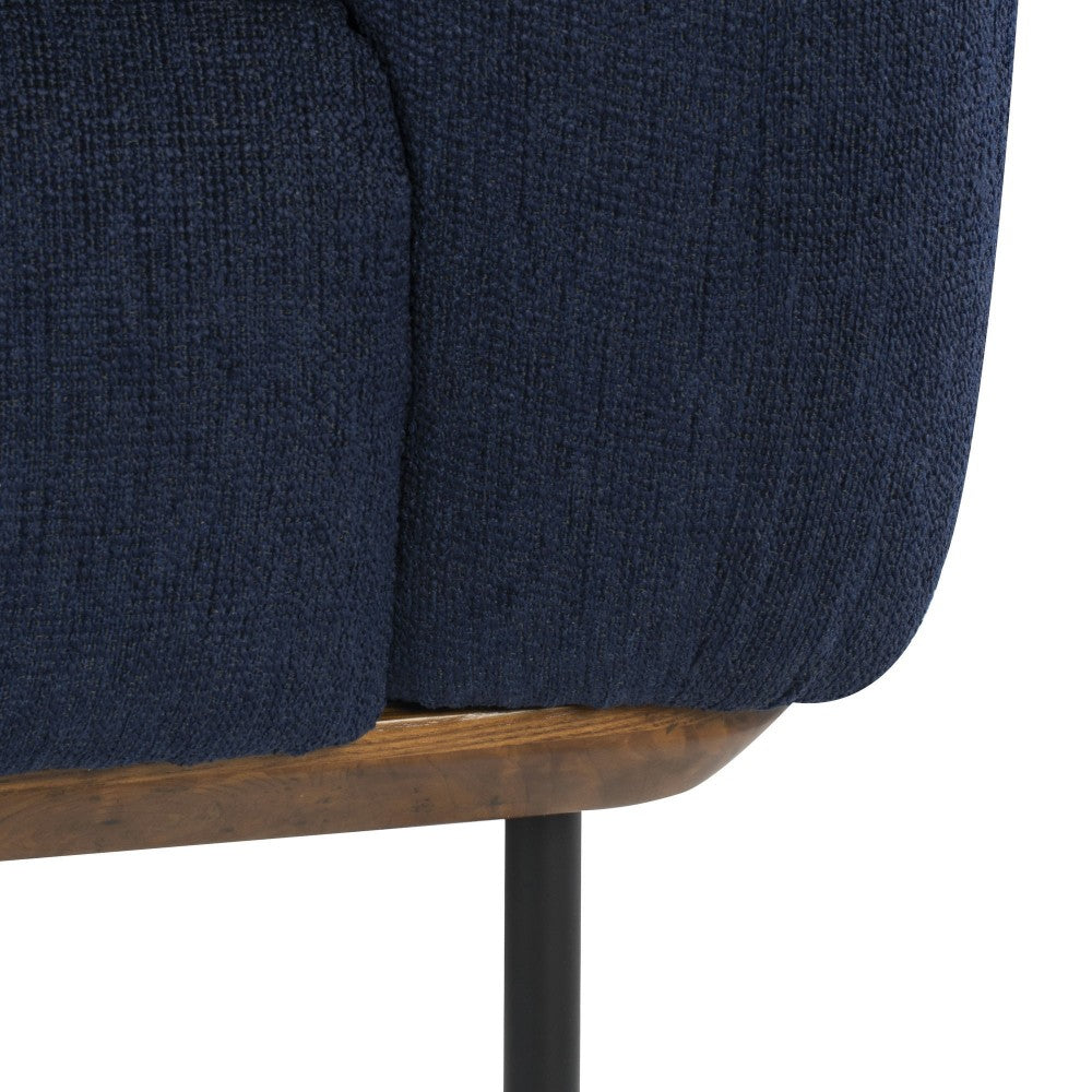 Benson True Blue Fabric Triple Seat Sofa