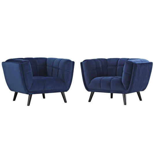 Bestow 2 Piece Performance Velvet Armchair Set, Navy
