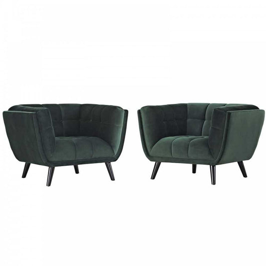 Bestow 2 Piece Performance Velvet Armchair Set, Green