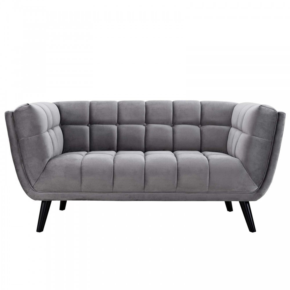 Bestow 2 Piece Performance Velvet Loveseat and Armchair Set, Gray