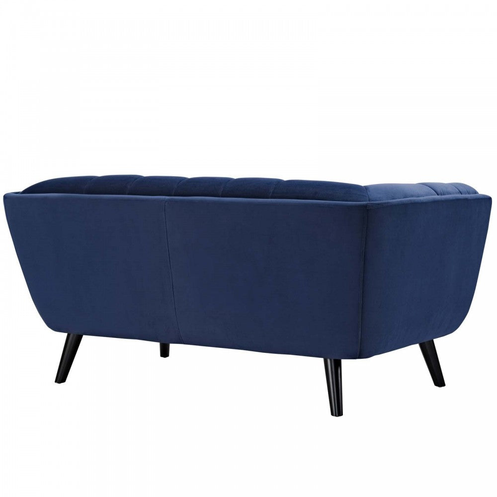 Bestow 2 Piece Performance Velvet Loveseat and Armchair Set, Navy