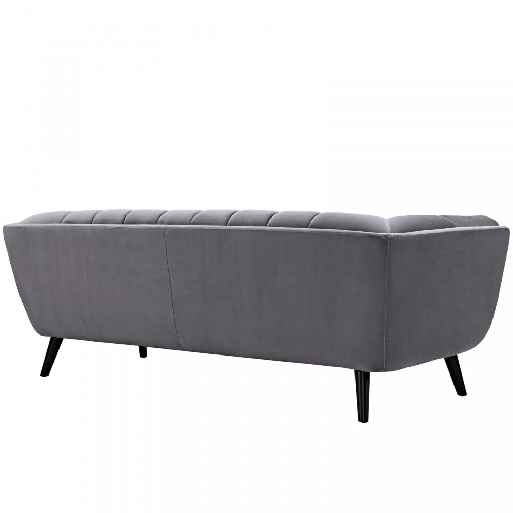 Bestow 2 Piece Performance Velvet Sofa and Armchair Set, Gray