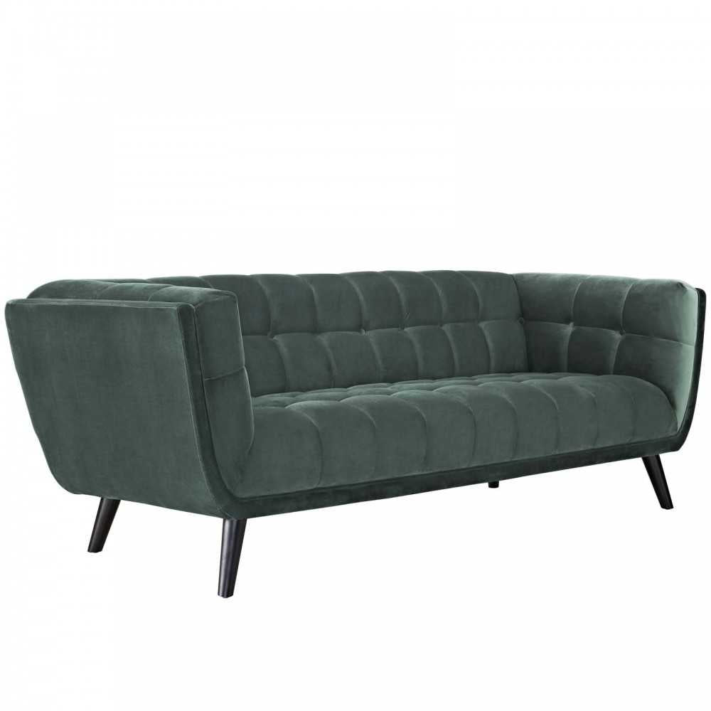 Bestow 2 Piece Performance Velvet Sofa and Armchair Set, Green