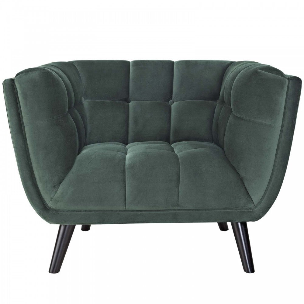 Bestow 2 Piece Performance Velvet Sofa and Armchair Set, Green