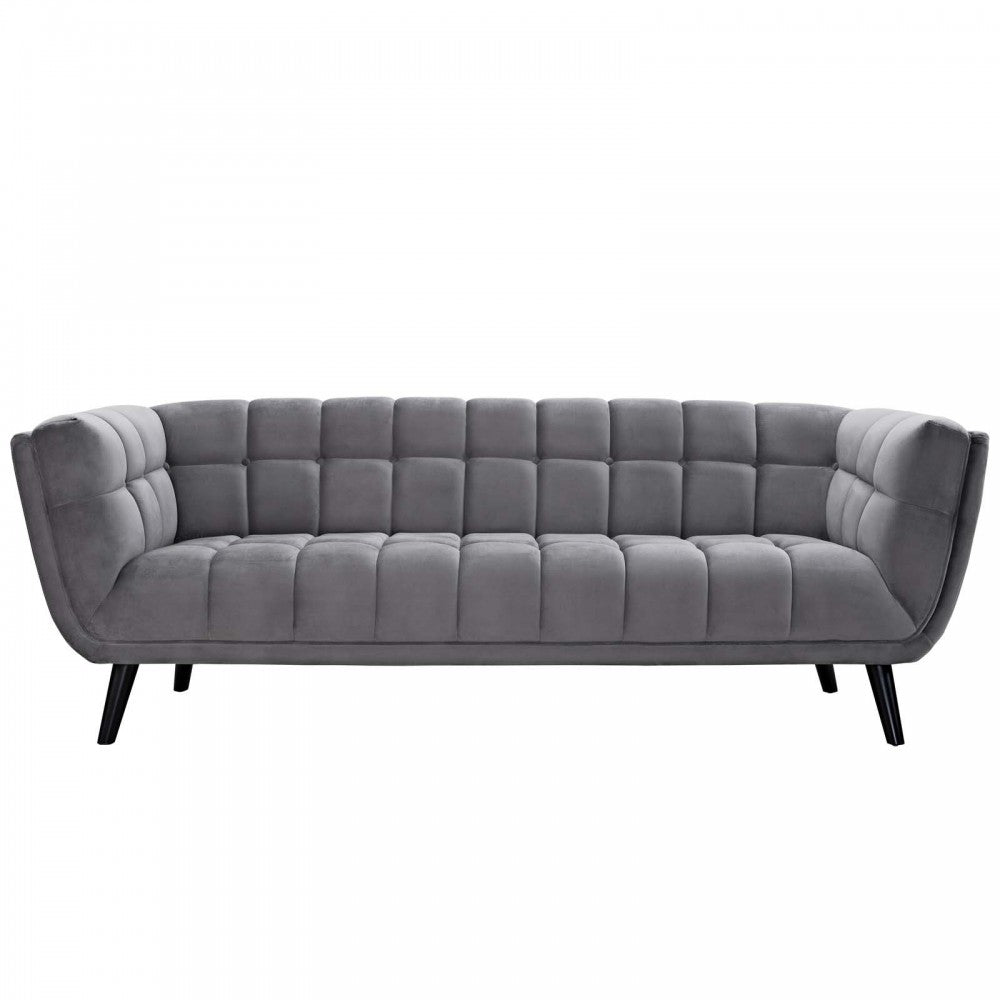 Bestow 2 Piece Performance Velvet Sofa and Loveseat Set, Gray