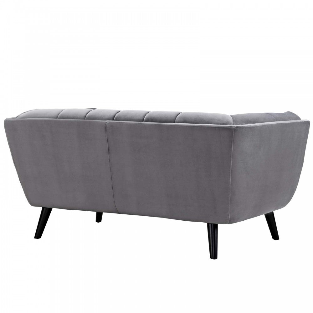 Bestow 2 Piece Performance Velvet Sofa and Loveseat Set, Gray